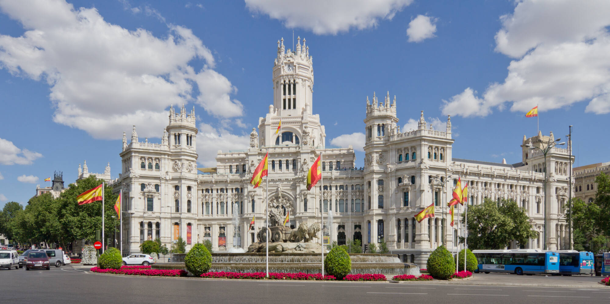 Fountain outside Palace in Madrid, Spain